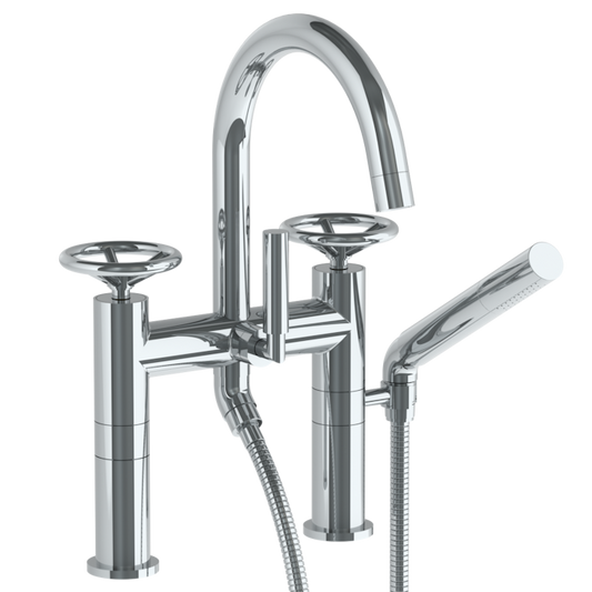 WATERMARK Brooklyn 31 Deck Mounted Exposed Gooseneck Bath Set with Hand Shower 31-8.2-BK (ON SALE)