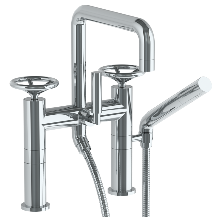 WATERMARK Brooklyn 31 Deck Mounted Exposed Square Bath Set with Hand Shower 31-8.26.2-BK (ON SALE)