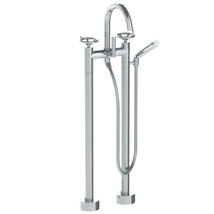WATERMARK Brooklyn 31 Floor Standing Gooseneck Bath Set with Slim Hand Shower 31-8.3-BKA1 (ON SALE)
