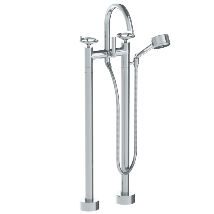 WATERMARK Brooklyn 31 Floor Standing Gooseneck Bath Set with Volume Hand Shower 31-8.3V-BKA1 (ON SALE)