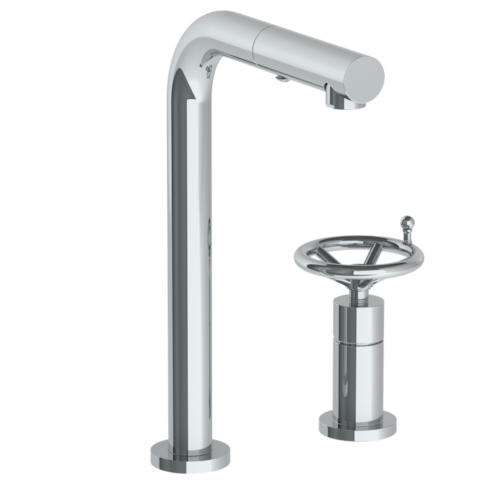WATERMARK Brooklyn 31 Deck Mounted 2 Hole Square Top Prep Faucet with Pull Out Spray 31-9.1.3P1-BKA1V (ON SALE)