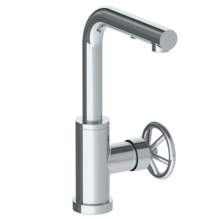 WATERMARK Brooklyn 31 Deck Mounted 1 Hole Square Top Prep Faucet with Pull Out Spray 31-9.3P1-BK (ON SALE)