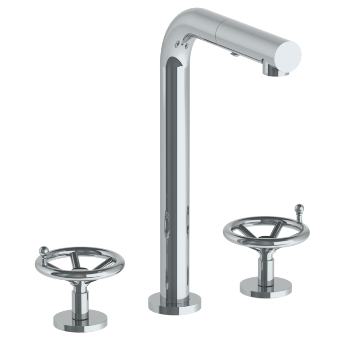 WATERMARK Brooklyn 31 Deck Mounted 3 Hole Square Top Prep Faucet with Pull Out Spray 31-9P3-BKA1 (ON SALE)