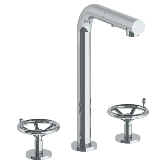 WATERMARK Brooklyn 31 Deck Mounted 3 Hole Square Top Prep Faucet with Pull Out Spray 31-9P3-BKA1 (ON SALE)