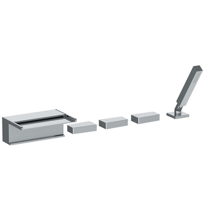 WATERMARK Edge 35 Deck Mounted 5 Hole Bath Set With Waterfall Spout 35-8.1WF-ED1 (ON SALE)