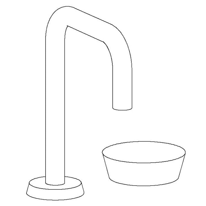WATERMARK Zen 36 Deck Mounted 2 Hole Extended Square Spout Lavatory Set 36-1.3.18-IW (ON SALE)