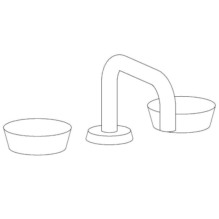 WATERMARK Zen 36 Deck Mounted 3 Hole Square Lavatory Set 36-2.17-IW (ON SALE)