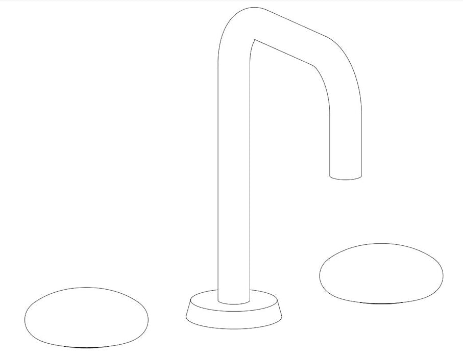 WATERMARK Zen 36 Deck Mounted 3 Hole Extended Square Spout Lavatory Set 36-2.18-HL (ON SALE)