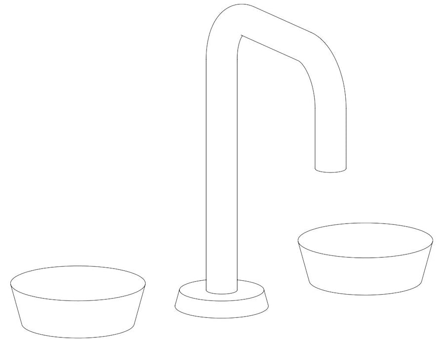 WATERMARK Zen 36 Deck Mounted 3 Hole Extended Square Spout Lavatory Set 36-2.18-CM (ON SALE)