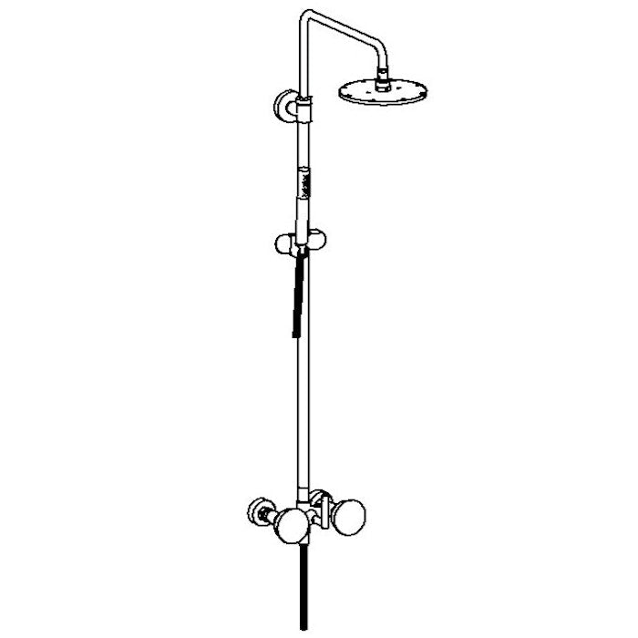 WATERMARK Zen 36 Wall Mounted Exposed Shower with Hand Shower 36-6.1HS-BL1 (ON SALE)