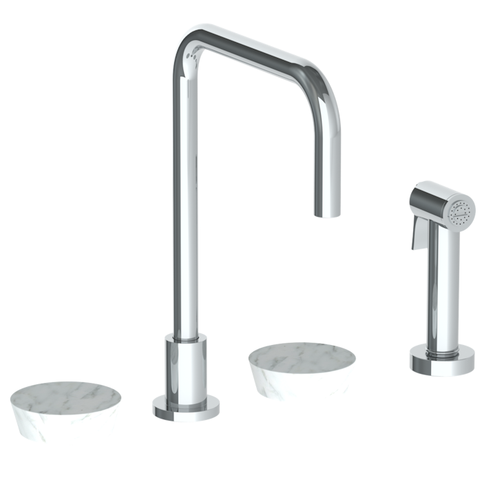 WATERMARK Zen 36 Deck Mounted 4 Hole Square Top Kitchen Set - Includes Side Spray 36-7.1-CM (ON SALE)
