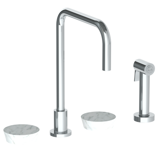 WATERMARK Zen 36 Deck Mounted 4 Hole Square Top Kitchen Set - Includes Side Spray 36-7.1-CM (ON SALE)