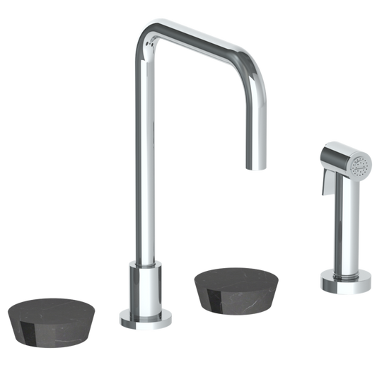 WATERMARK Zen 36 Deck Mounted 4 Hole Square Top Kitchen Set - Includes Side Spray 36-7.1-NM (ON SALE)
