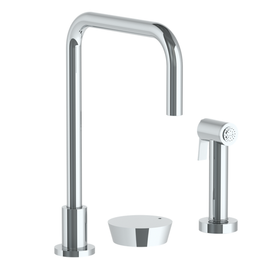 WATERMARK Zen 36 Deck Mounted 3 Hole Square Top Kitchen Set - Includes Side Spray 36-7.1.3A-BL1 (ON SALE)