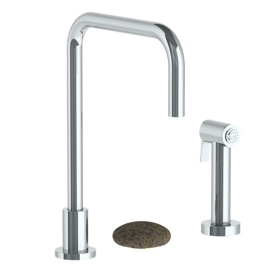 WATERMARK Zen 36 Deck Mounted 3 Hole Square Top Kitchen Set - Includes Side Spray 36-7.1.3A-HD (ON SALE)