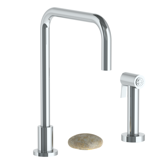 WATERMARK Zen 36 Deck Mounted 3 Hole Square Top Kitchen Set - Includes Side Spray 36-7.1.3A-HL (ON SALE)