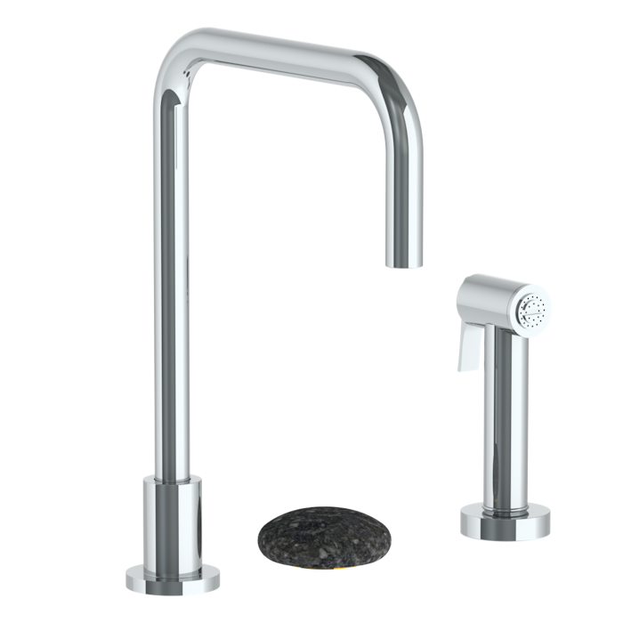 WATERMARK Zen 36 Deck Mounted 3 Hole Square Top Kitchen Set - Includes Side Spray 36-7.1.3A-MM (ON SALE)