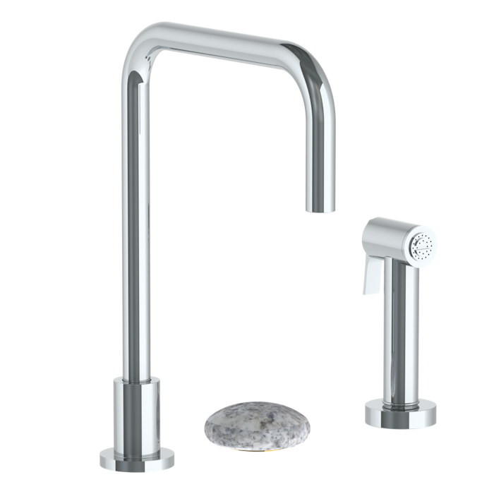 WATERMARK Zen 36 Deck Mounted 3 Hole Square Top Kitchen Set - Includes Side Spray 36-7.1.3A-WM (ON SALE)