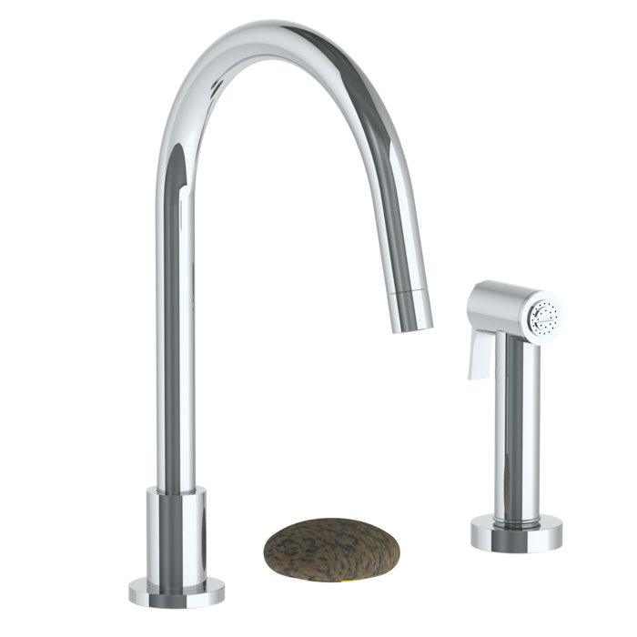 WATERMARK Zen 36 Deck Mounted 3 Hole Gooseneck Kitchen Set - Includes Side Spray 36-7.1.3GA-HD (ON SALE)