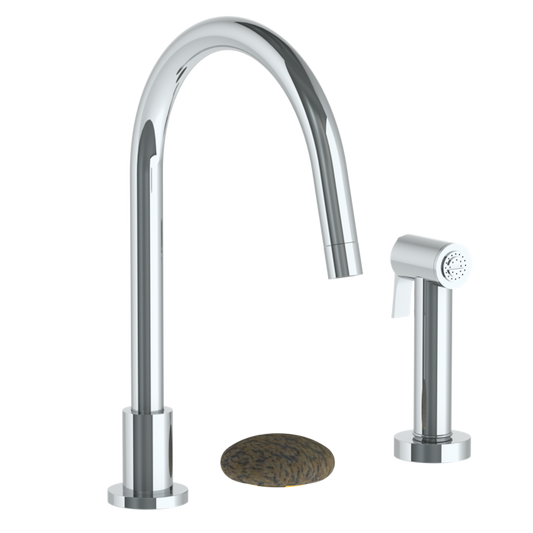 WATERMARK Zen 36 Deck Mounted 3 Hole Gooseneck Kitchen Set - Includes Side Spray 36-7.1.3GA-HD (ON SALE)
