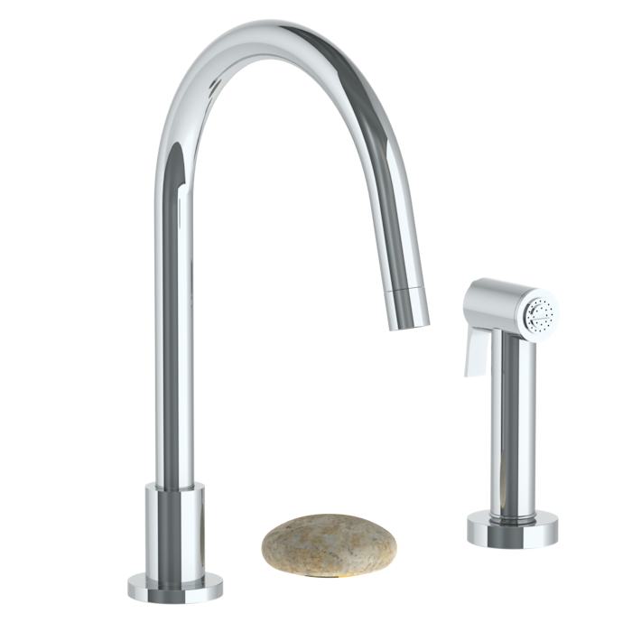 WATERMARK Zen 36 Deck Mounted 3 Hole Gooseneck Kitchen Set - Includes Side Spray 36-7.1.3GA-HL (ON SALE)