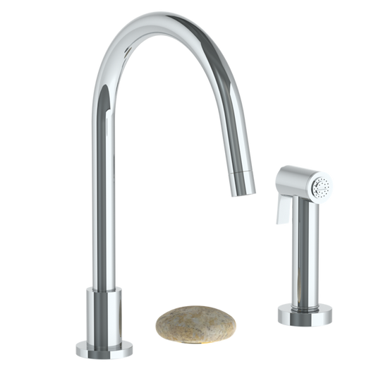 WATERMARK Zen 36 Deck Mounted 3 Hole Gooseneck Kitchen Set - Includes Side Spray 36-7.1.3GA-HL (ON SALE)