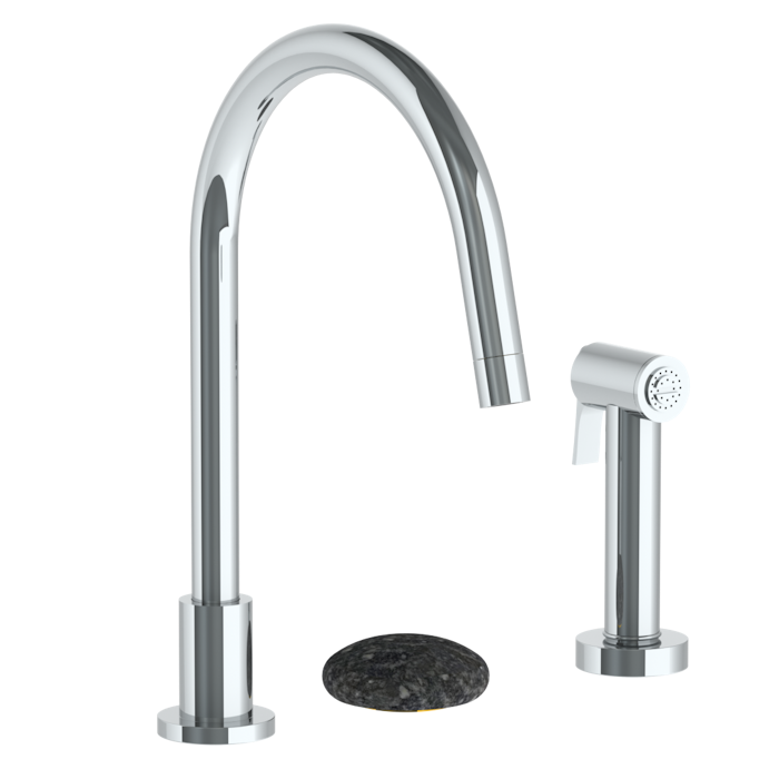 WATERMARK Zen 36 Deck Mounted 3 Hole Gooseneck Kitchen Set - Includes Side Spray 36-7.1.3GA-MM (ON SALE)