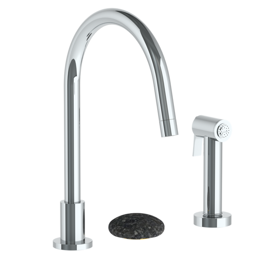 WATERMARK Zen 36 Deck Mounted 3 Hole Gooseneck Kitchen Set - Includes Side Spray 36-7.1.3GA-MM (ON SALE)