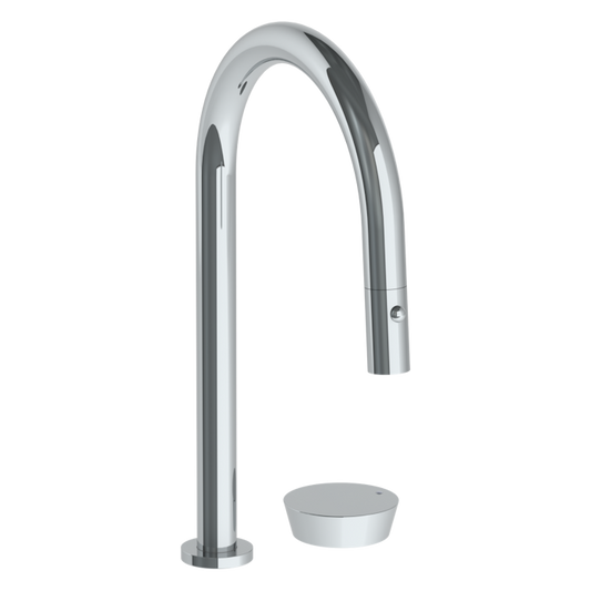 WATERMARK Zen 36 Deck Mounted 2 Hole Gooseneck Kitchen Faucet with Pull Down Spray 36-7.1.3PG2-BL1 (ON SALE)