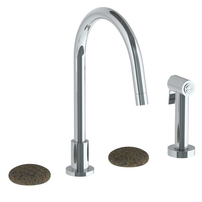 WATERMARK Zen 36 Deck Mounted 4 Hole Gooseneck Kitchen Set - Includes Side Spray 36-7.1G-HD (ON SALE)