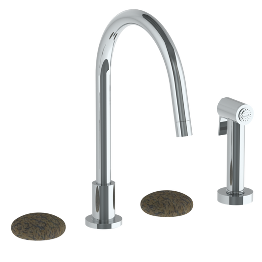 WATERMARK Zen 36 Deck Mounted 4 Hole Gooseneck Kitchen Set - Includes Side Spray 36-7.1G-HD (ON SALE)