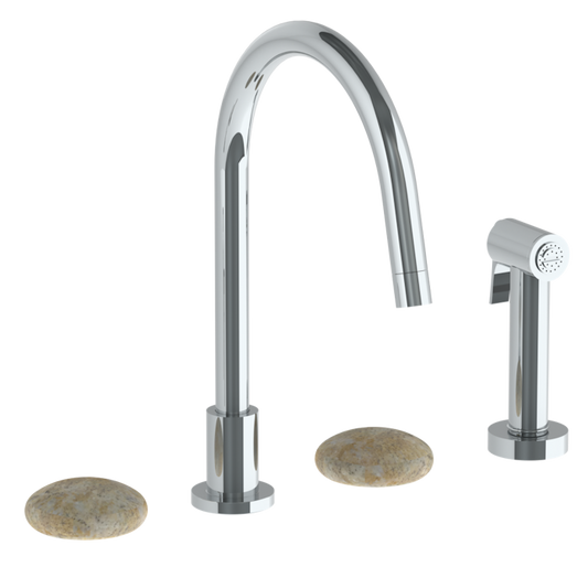WATERMARK Zen 36 Deck Mounted 4 Hole Gooseneck Kitchen Set - Includes Side Spray 36-7.1G-HL (ON SALE)
