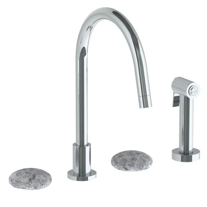 WATERMARK Zen 36 Deck Mounted 4 Hole Gooseneck Kitchen Set - Includes Side Spray 36-7.1G-WM (ON SALE)