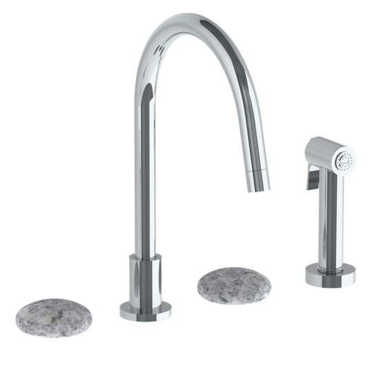 WATERMARK Zen 36 Deck Mounted 4 Hole Gooseneck Kitchen Set - Includes Side Spray 36-7.1G-WM (ON SALE)