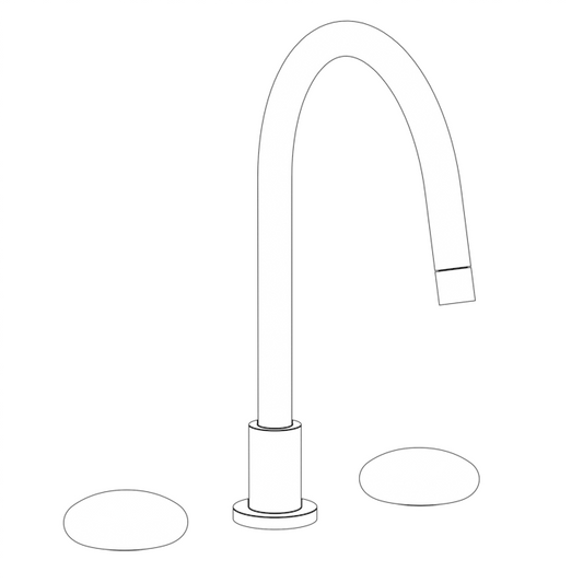 WATERMARK Zen 36 Deck Mounted 3 Hole Gooseneck Kitchen Faucet 36-7G-HD (ON SALE)