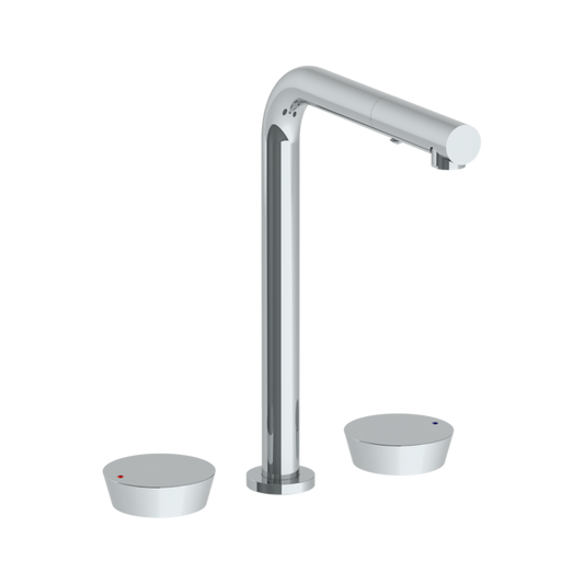 WATERMARK Zen 36 Deck Mounted 3 Hole Square Top Kitchen Faucet with Pull Out Spray 36-7P1-BL1 (ON SALE)