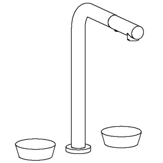 WATERMARK Zen 36 Deck Mounted 3 Hole Square Top Kitchen Faucet with Pull Out Spray 36-7P1-CM (ON SALE)