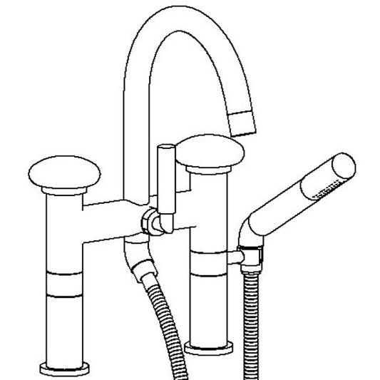 WATERMARK Zen 36 Deck Mounted Exposed Gooseneck Bath Set with Hand Shower 36-8.2-HD (ON SALE)