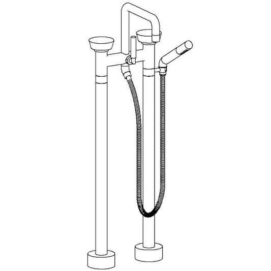 WATERMARK Zen 36 Floor Standing Square Bath set with Slim Hand Shower 36-8.26.3-CM (ON SALE)