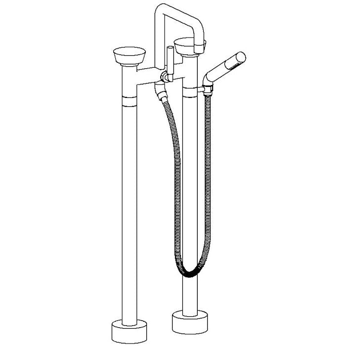 WATERMARK Zen 36 Floor Standing Square Bath set with Slim Hand Shower 36-8.26.3-IW (ON SALE)