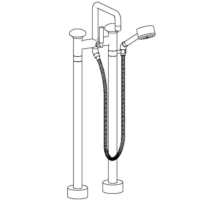 WATERMARK Zen 36 Floor Standing Square Bath set with Volume Hand Shower 36-8.26.3V-WM (ON SALE)