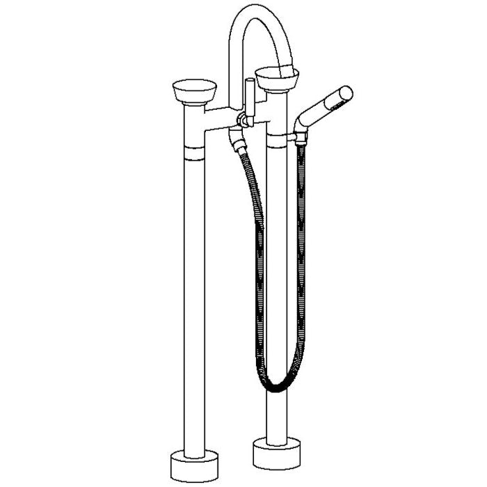 WATERMARK Zen 36 Floor Standing Gooseneck Bath Set with Slim Hand Shower 36-8.3-CM (ON SALE)