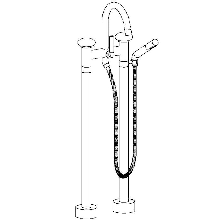 WATERMARK Zen 36 Floor Standing Gooseneck Bath Set with Slim Hand Shower 36-8.3-HD (ON SALE)
