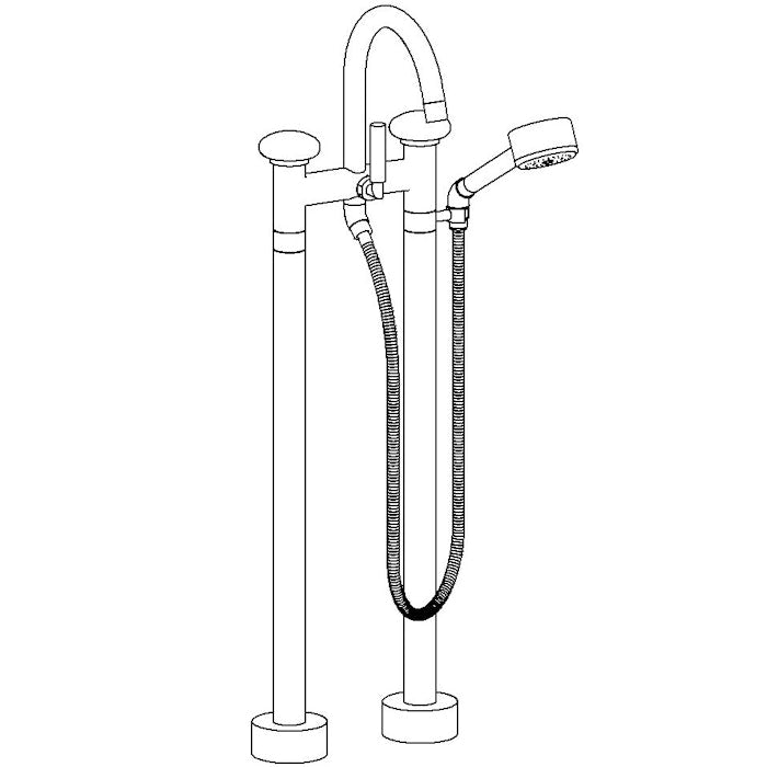 WATERMARK Zen 36 Floor Standing Gooseneck Bath Set with Volume Hand Shower 36-8.3V-HL (ON SALE)