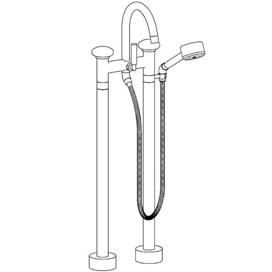WATERMARK Zen 36 Floor Standing Gooseneck Bath Set with Volume Hand Shower 36-8.3V-HL (ON SALE)