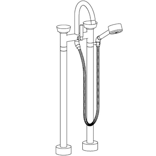 WATERMARK Zen 36 Floor Standing Gooseneck Bath Set with Volume Hand Shower 36-8.3V-IW (ON SALE)