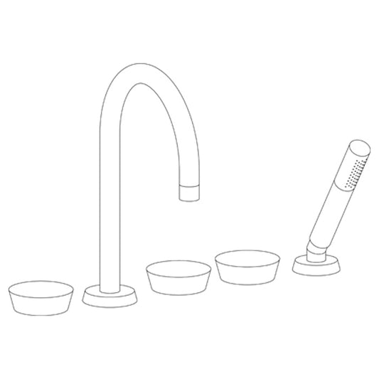 WATERMARK Zen 36 Deck Mounted 5 hole Gooseneck Bath set 36-8.1-IW (ON SALE)