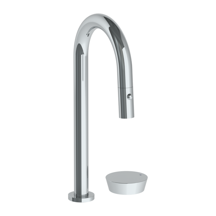 WATERMARK Zen 36 Deck Mounted 2 Hole Gooseneck Prep Faucet with Pull Down Spray 36-9.1.3PG2-BL1 (ON SALE)