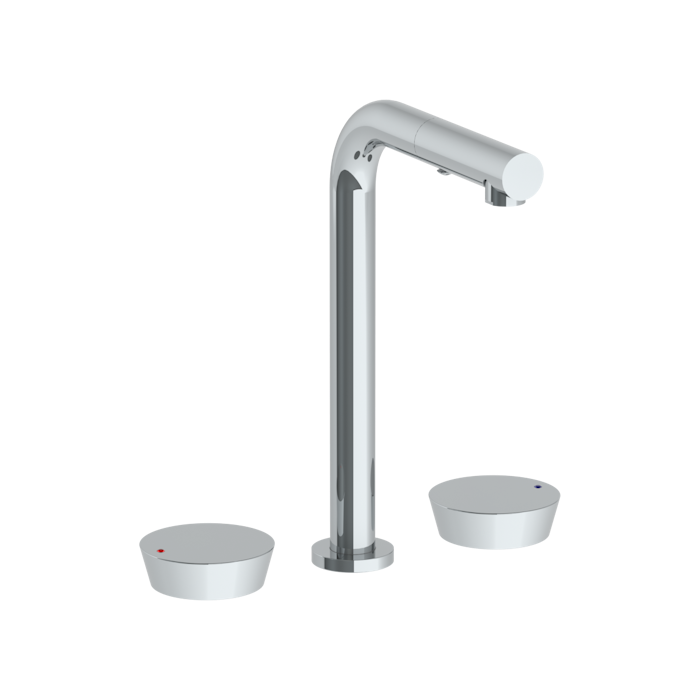 WATERMARK Zen 36 Deck Mounted 3 Hole Square Top Prep Faucet with Pull Out Spray 36-9P3-BL1 (ON SALE)