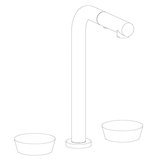 WATERMARK Zen 36 Deck Mounted 3 Hole Square Top Prep Faucet with Pull Out Spray 36-9P3-NM (ON SALE)